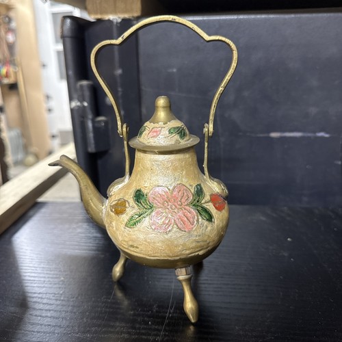Enamel flower tea pot - tea,
