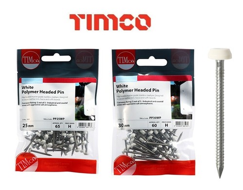 White upvc polymer top pins - polymer,