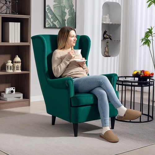 Homcom wingback chair modern - wingback,