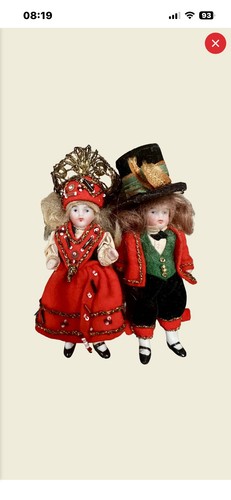 Pair antique all bisque - of,