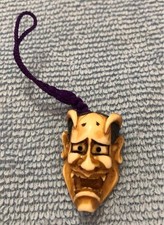 Antique Japanese Netsuke Hannya Demon Signed Inro Ojime Wood Carving Sculpture