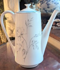 Large Aynsley Dawn Rose - Light Blue  Coffee/Tea Pot Vintage China - 2 Pint