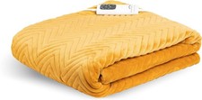 Dreamland 16847 Electric Blanket Intelliheat Quilted Heated Throw Mustard Yellow