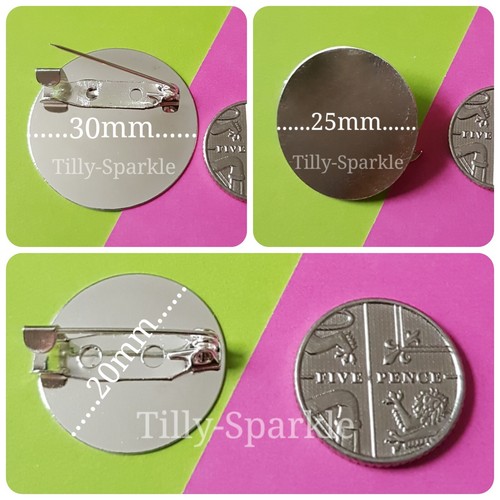 Silver plated round brooch - silver,
