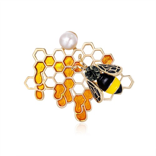 Honeycomb bumble bee - bumble, brooch