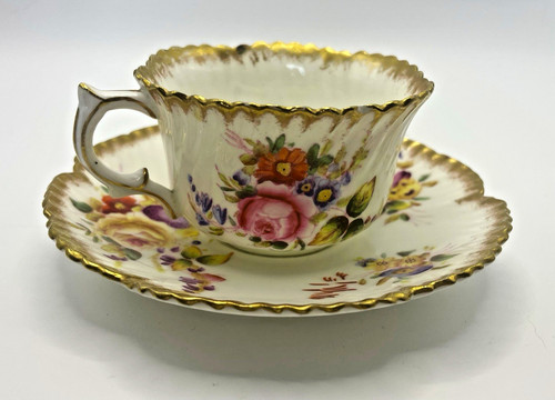 Dresden porcelain floral cup - floral, &