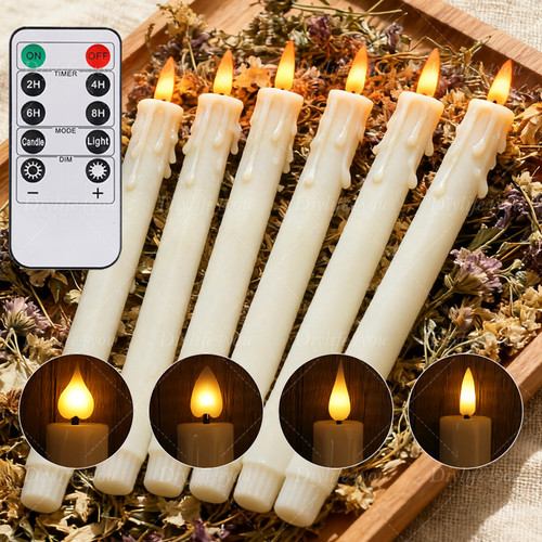 6pcs flickering rechargeable - 6pcs,