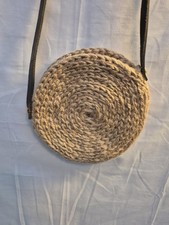 Rattan Handbag Leather Strap