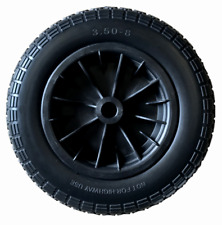 14" PUNCTURE PROOF BLACK WHEELBARROW / LAUNCHING TROLLEY / CART WHEEL 3.50-8