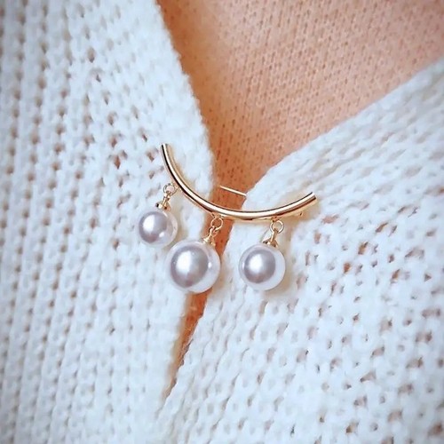 Elegant pearl brooch pin - 1,