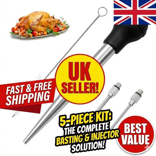 Stainless steel turkey baster - steel,