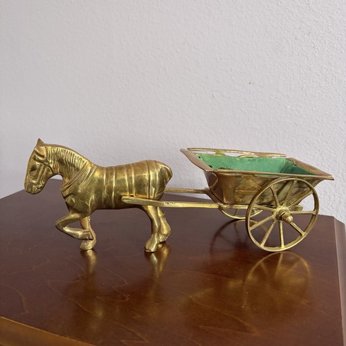 Vintage brass finish horse and - brass,