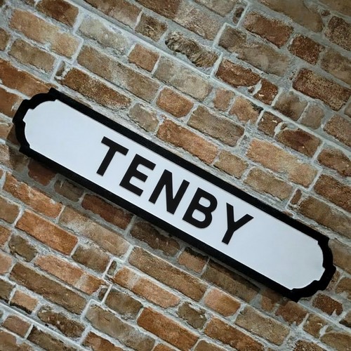 Tenby sign wooden - sign, faux