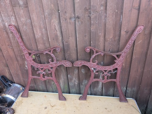 Vintage cast iron garden bench - iron,