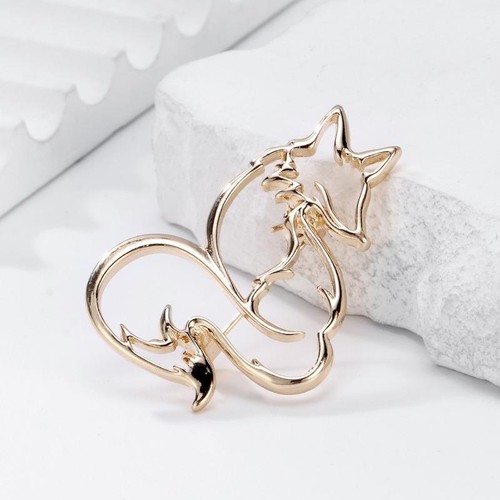 Hollow out fox brooches - hollow,