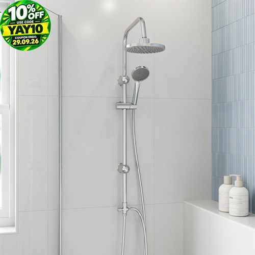 Round shower riser - round, chrome