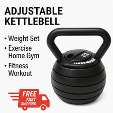 Adjustable Kettlebell Weight Set 9kg 18kg Home Gym Workout Fitness Exercise