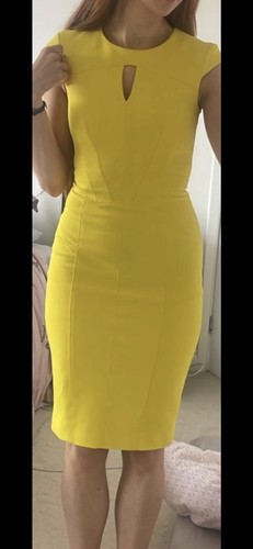Karen millen yellow dress size - karen,