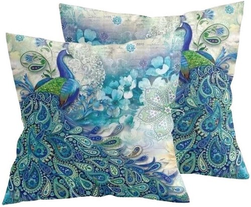 Peacock cushion covers 2pcs - covers,