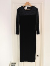 Joseph Ribkoff vintage midi dress black velvet size 14