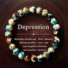 Depression Relief Crystal Bracelet Gemstone Beads for Calm & Balance – UK Seller