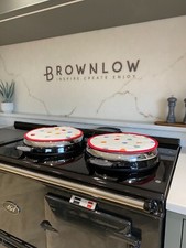 Sterck Bright Red Multi Polka Dot Lid Covers Chef Pads Mats for Aga PAIR