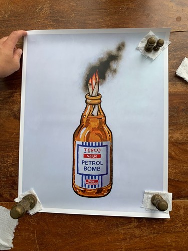 Banksy tesco petrol - bomb, print