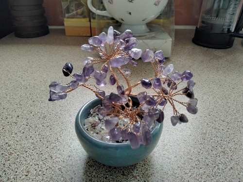 Amethyst crystal tree - crystal, healing