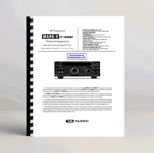 Yaesu 1000mp v - mk, technical
