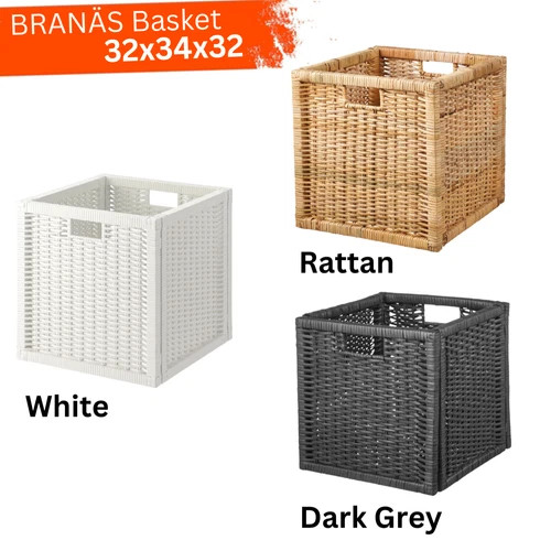 Ikea branäs white rattan - white,