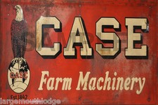 WEATHERED CASE FARM MACHINERY METAL BUILDING BARN DIORAMA LAYOUT SIGN 3x2 