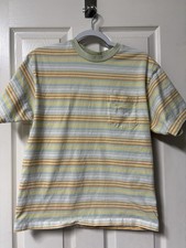 GOLF WANG Grand Logo Striped Pocket Tee 'Green Combo' Size Medium