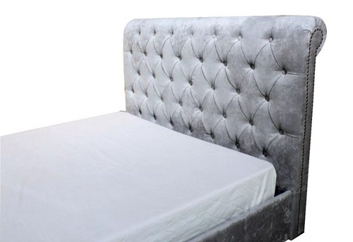 Sleigh bed with button - sleigh,