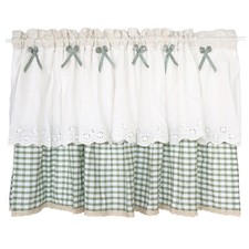 Green Gingham and White Cotton