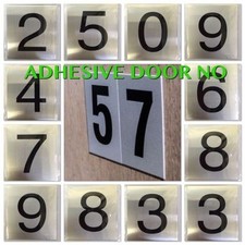 Modern Self Adhesive House Numbers for Door & Wheelie Bin - Silver