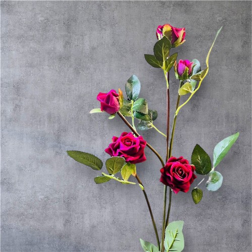 Artificial silk rose spray - rose, –