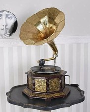 Antique HMV Gramophone Fully Functional Working Phonograph, win-up record player