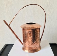 Rare Vintage English Arts & Crafts Heavy Hammered Copper Cylinder Watering Can