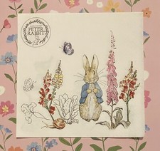 4 X Pink Peter Rabbit Paper Napkins Ideal for Art Craft Decoupage