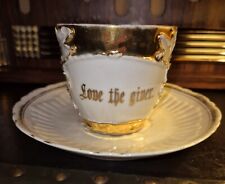Antique Bavaria Germany Victorian Hand Painted Demitasse Cup Saucer Embossed WW1