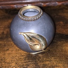 Vintage Pewter With Brass leaf