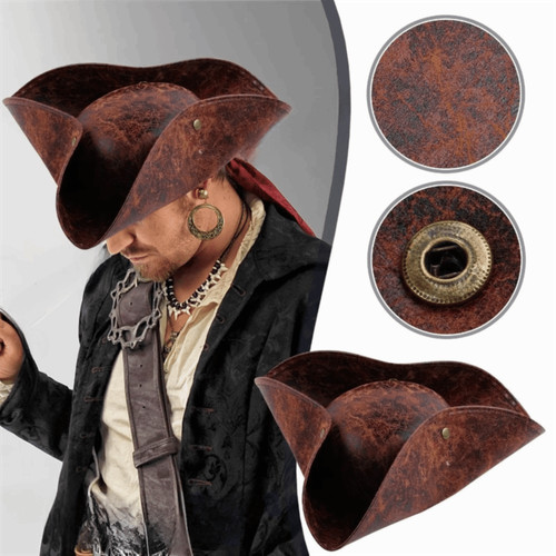 Durashape brown pirate tricorn - pirate,