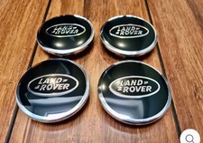 GENUINE x4 LAND ROVER BLACK ALLOY WHEEL CENTER HUB CAP 63mm FAST DELIVERY UK