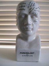 ANTIQUE DESIGN POTTERY PHRENOLOGY HEAD L N FOWLER STUDENT PSYCHOLOGY PSYCHIATRY