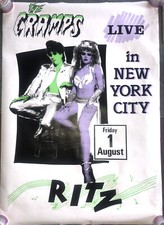 The Cramps Live in New York City 1986 Ritz Rare Concert Poster 25x35