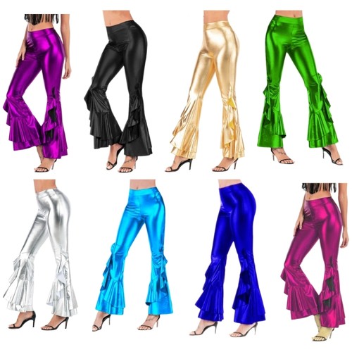 Glossy flared wide leg - flared,