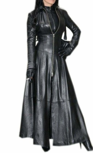 Women black leather - women’s, trench