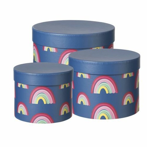 Round rainbow lined hat box - box,