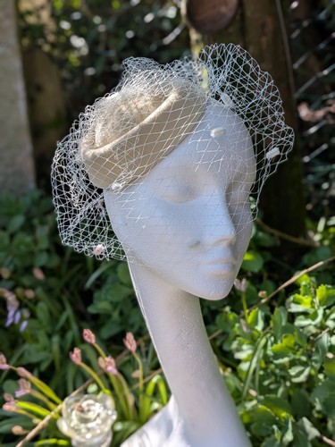 Beautiful cream birdcage veil - cream,