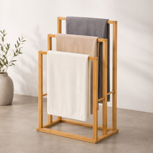 Bamboo wooden towel holder - bamboo,